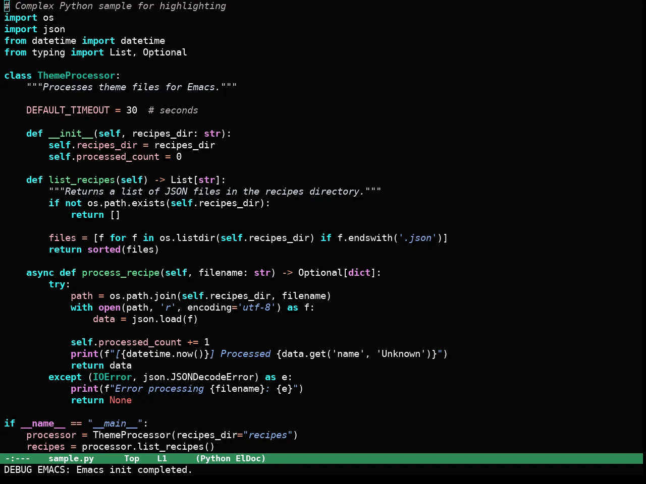 Haki Theme in python-mode