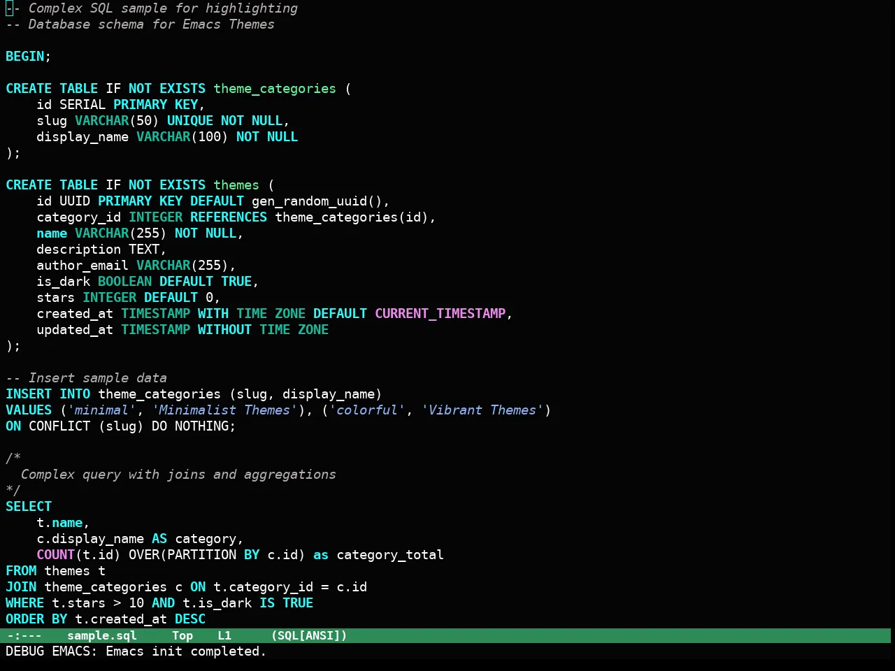Haki Theme in sql-mode