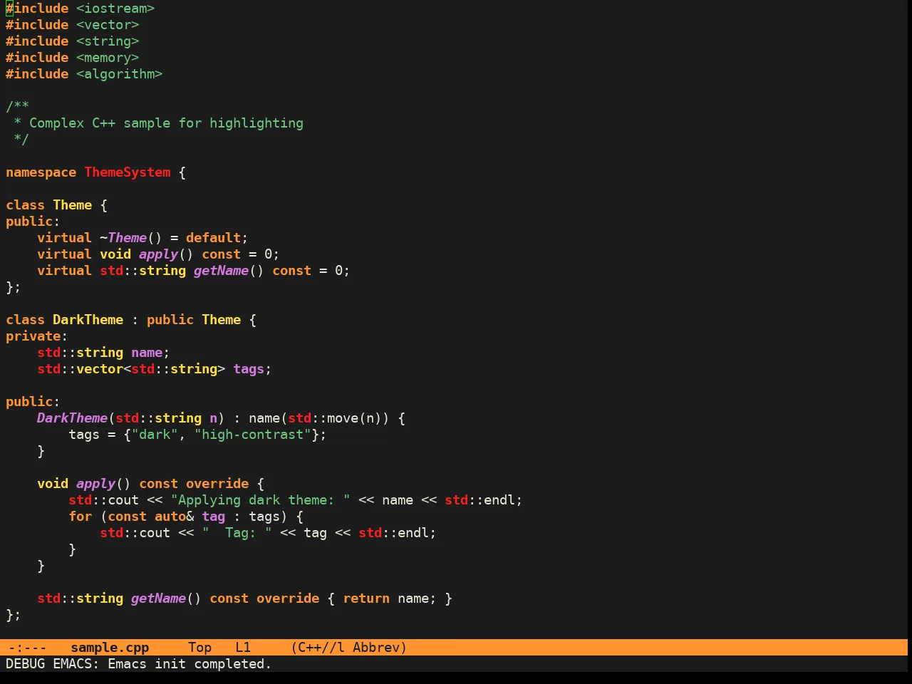 Halloweenie Theme in c++-mode