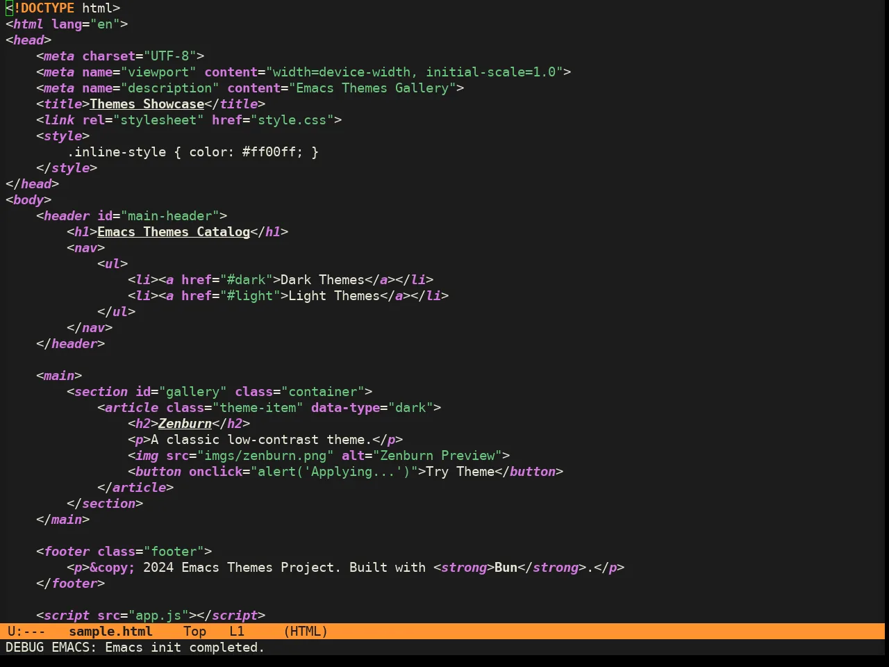 Halloweenie Theme in html-mode