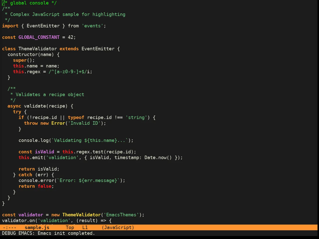 Halloweenie Theme in javascript-mode
