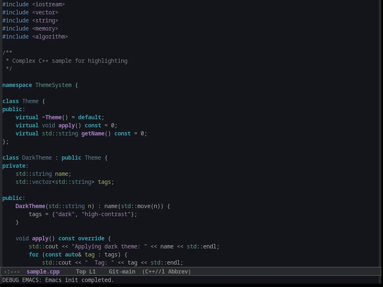 Hamburg Theme in c++-mode