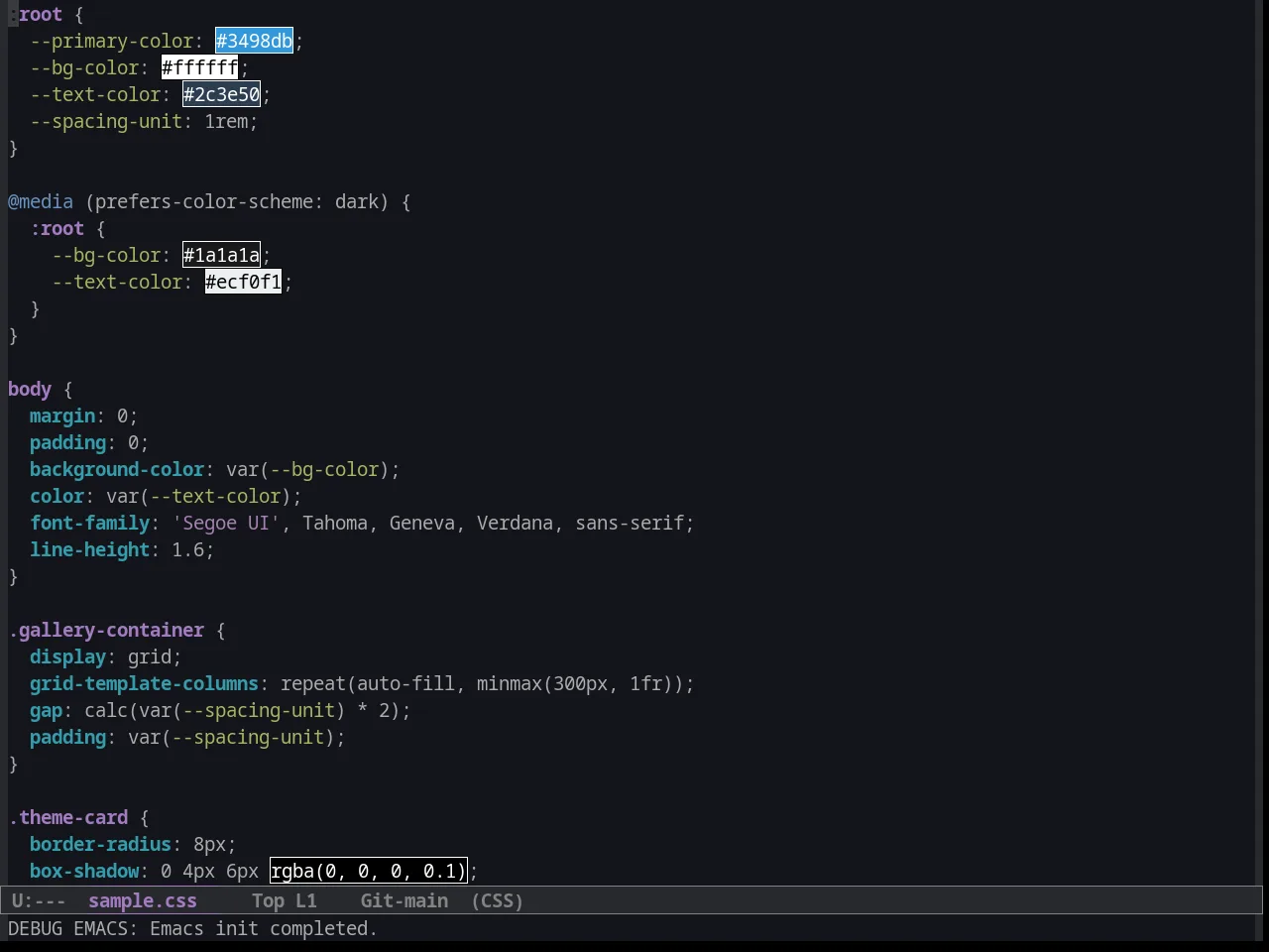 Hamburg Theme in css-mode