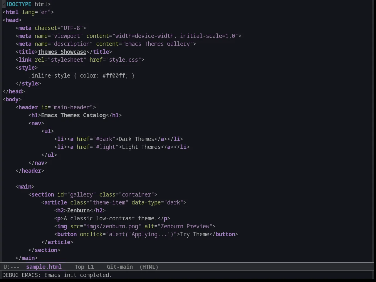 Hamburg Theme in html-mode