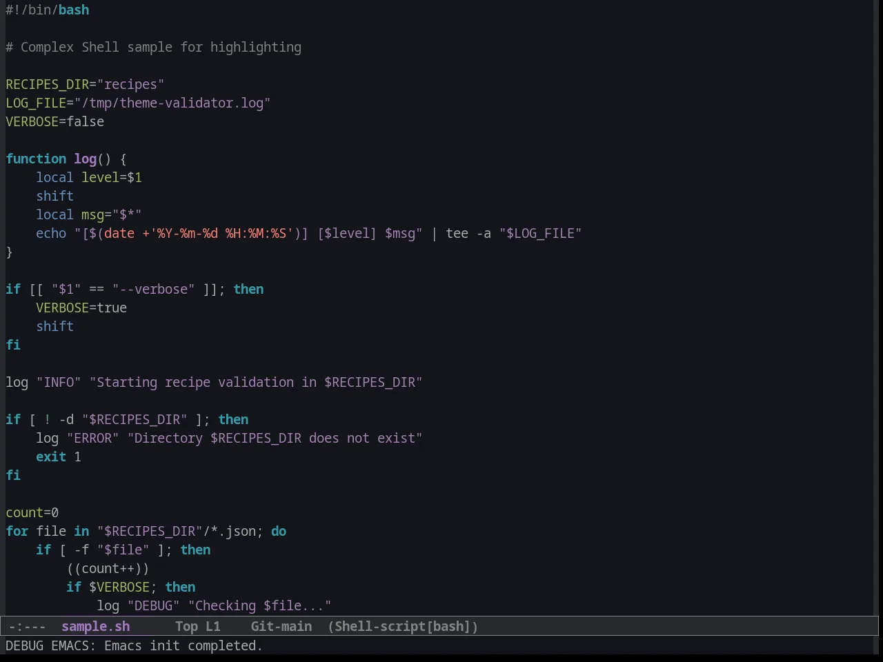 Hamburg Theme in sh-mode