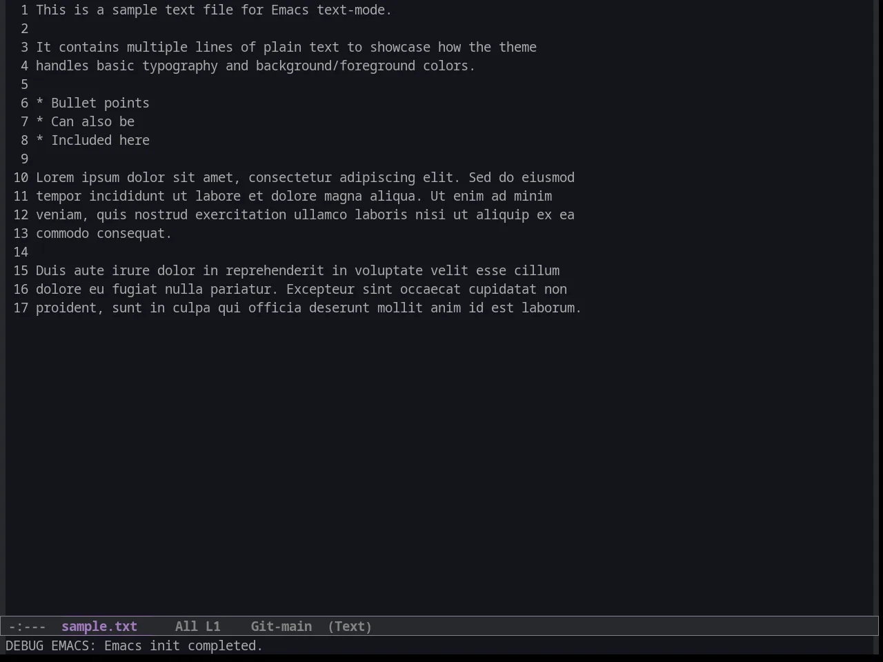 Hamburg Theme in text-mode