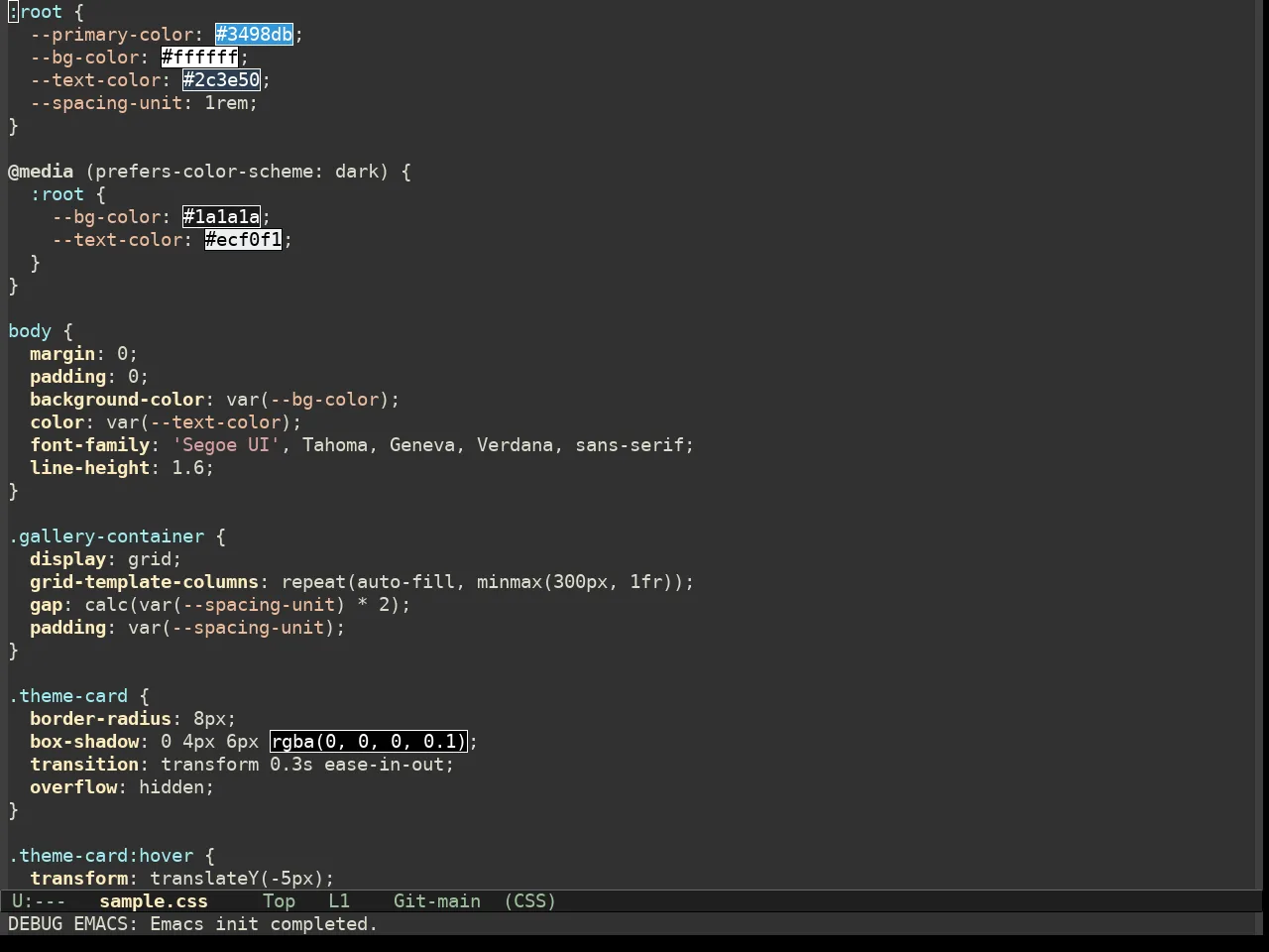 Hc Zenburn Theme in css-mode