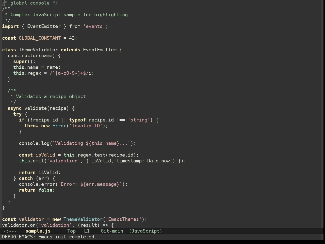 Hc Zenburn Theme in javascript-mode