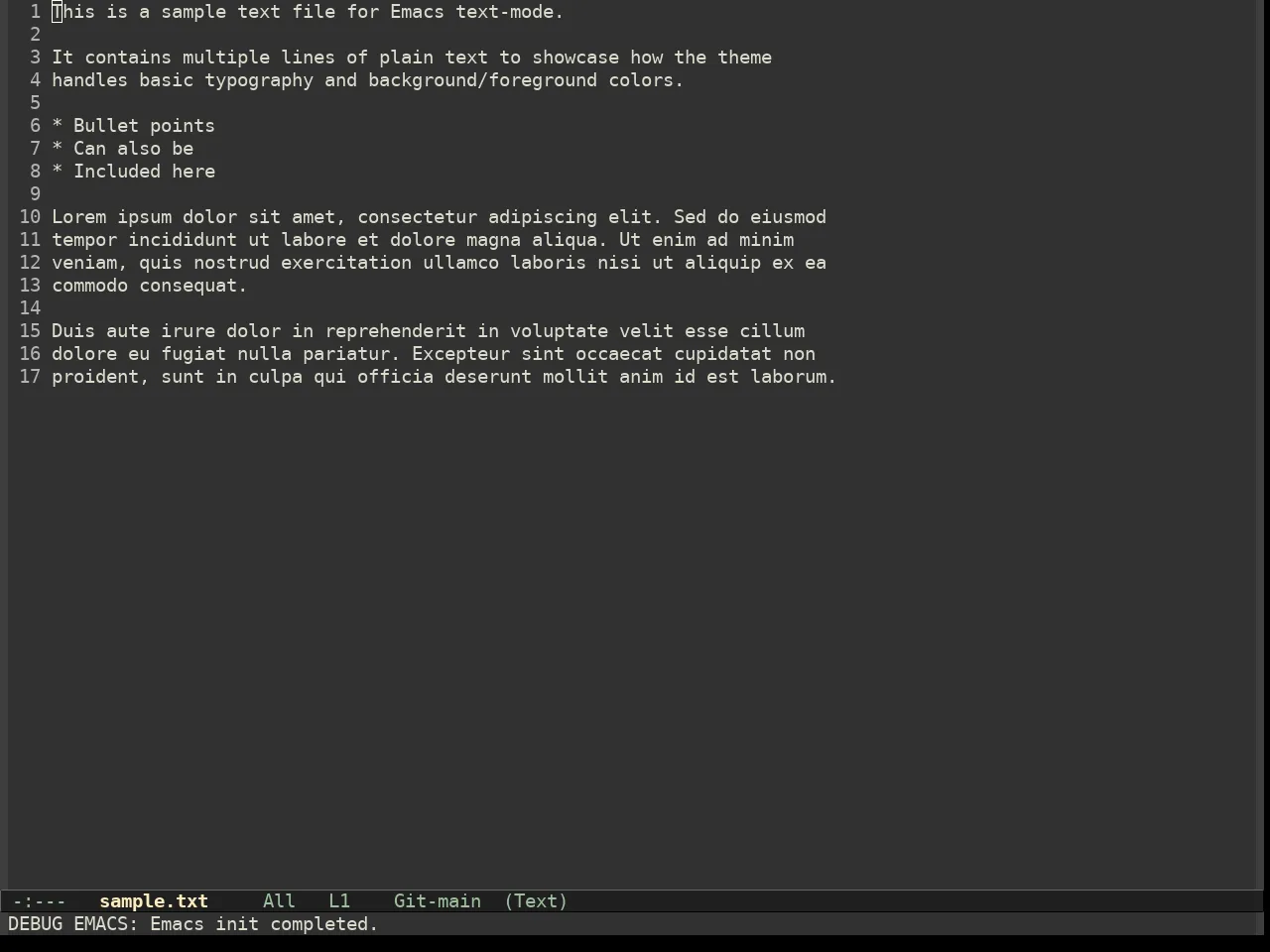 Hc Zenburn Theme in text-mode