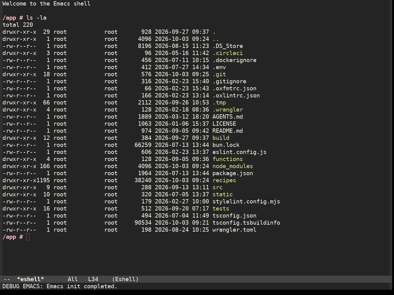 Heaven and Hell in eshell