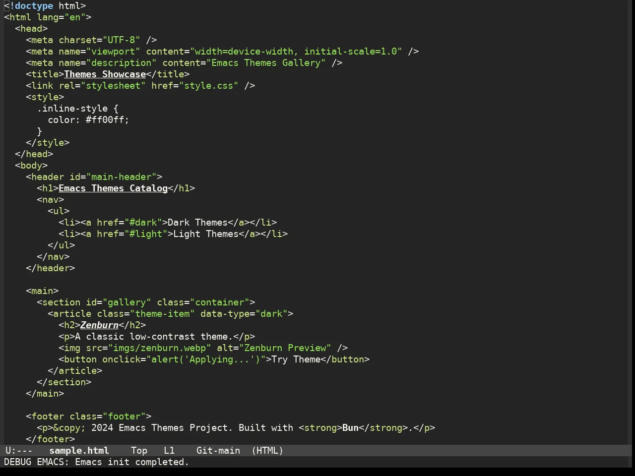 Heaven and Hell in html-mode