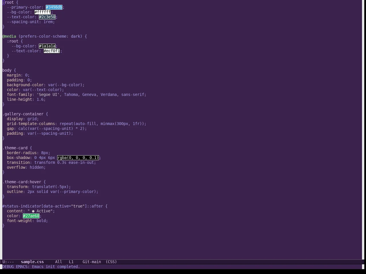 Helix Theme in css-mode