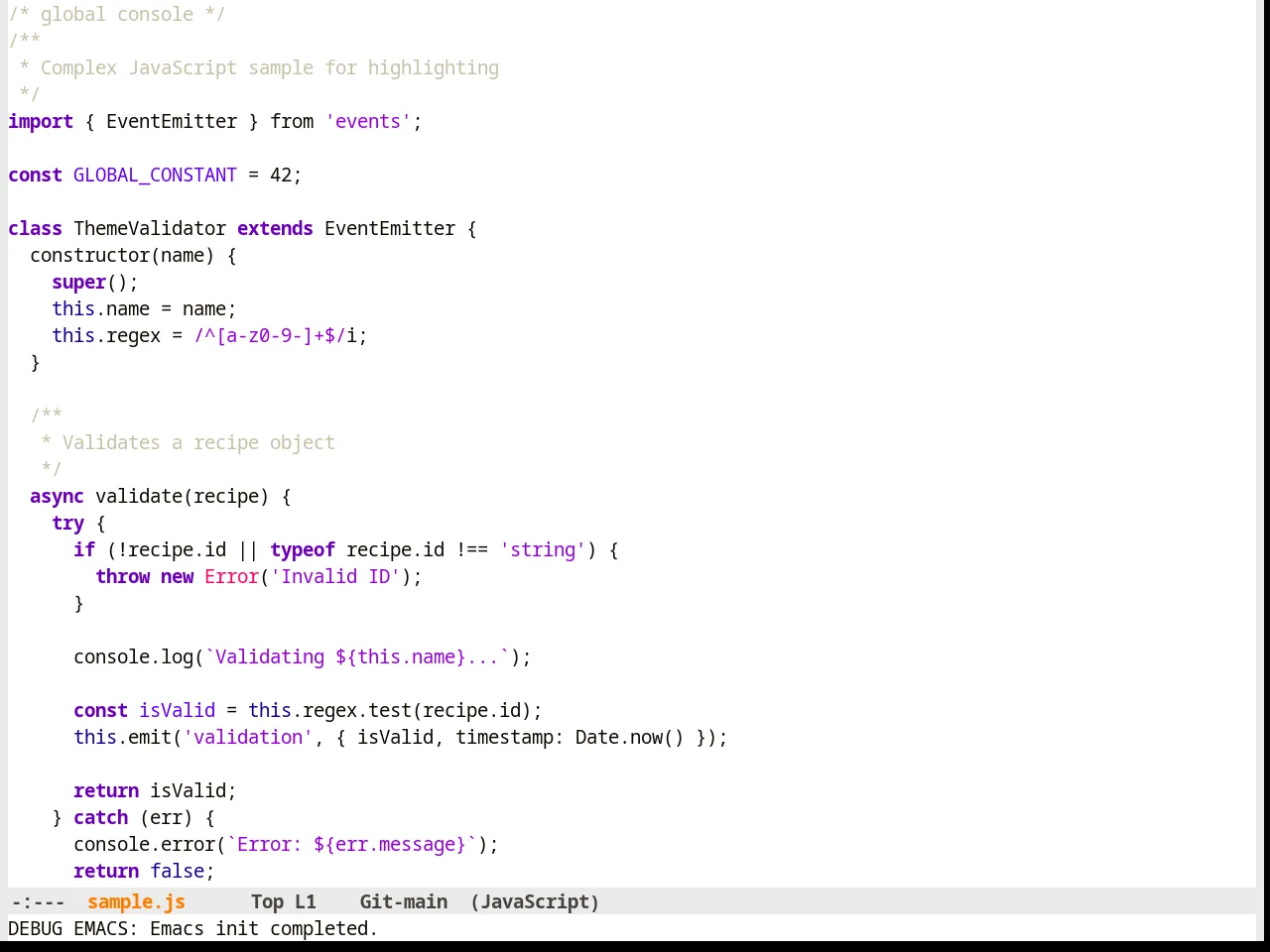 Hemera Theme in javascript-mode