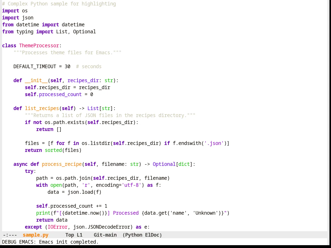Hemera Theme in python-mode