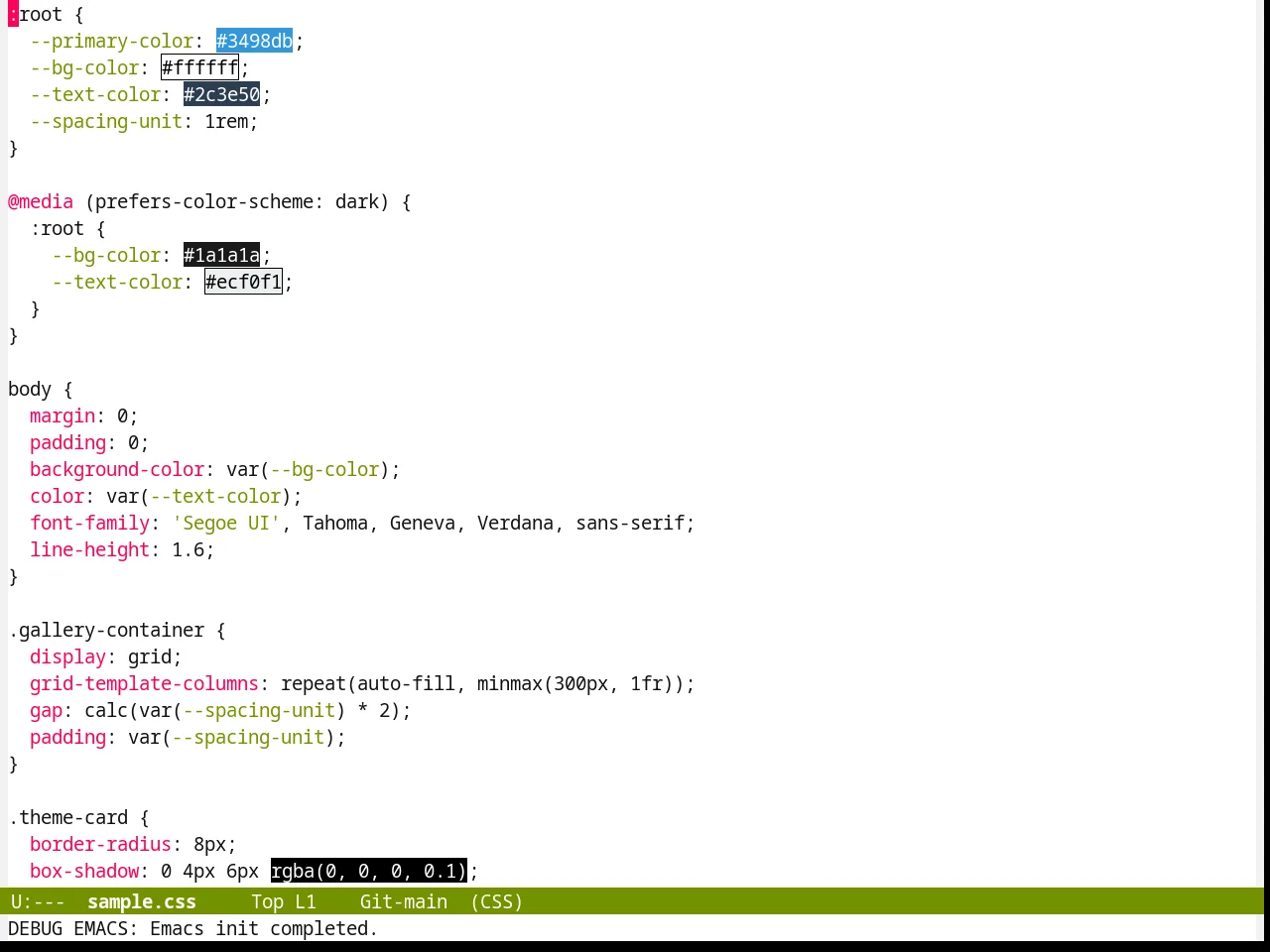 Hemisu Themes in css-mode