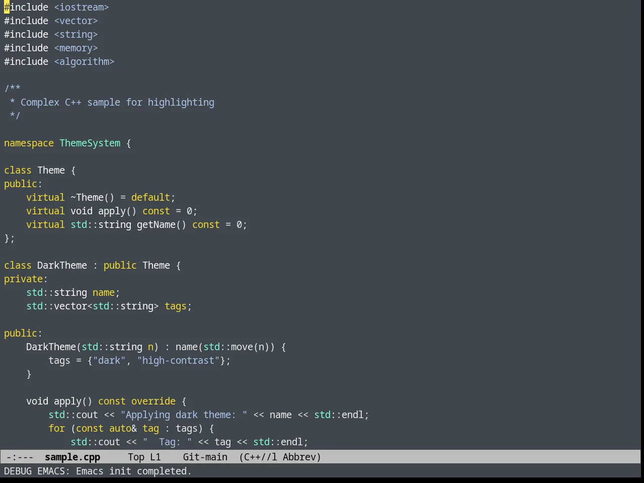 Heroku Theme in c++-mode