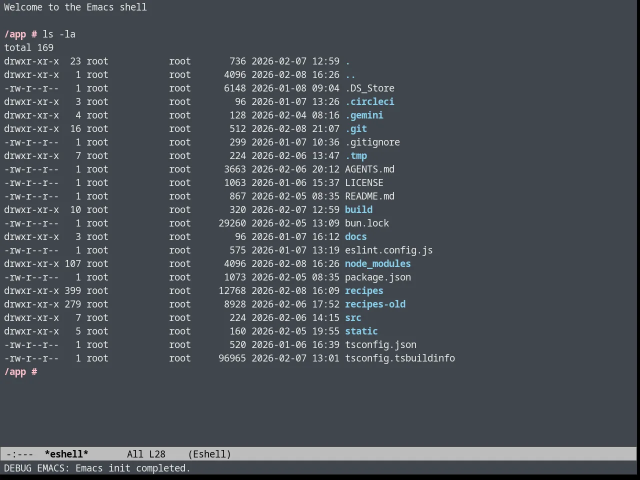 Heroku Theme in eshell