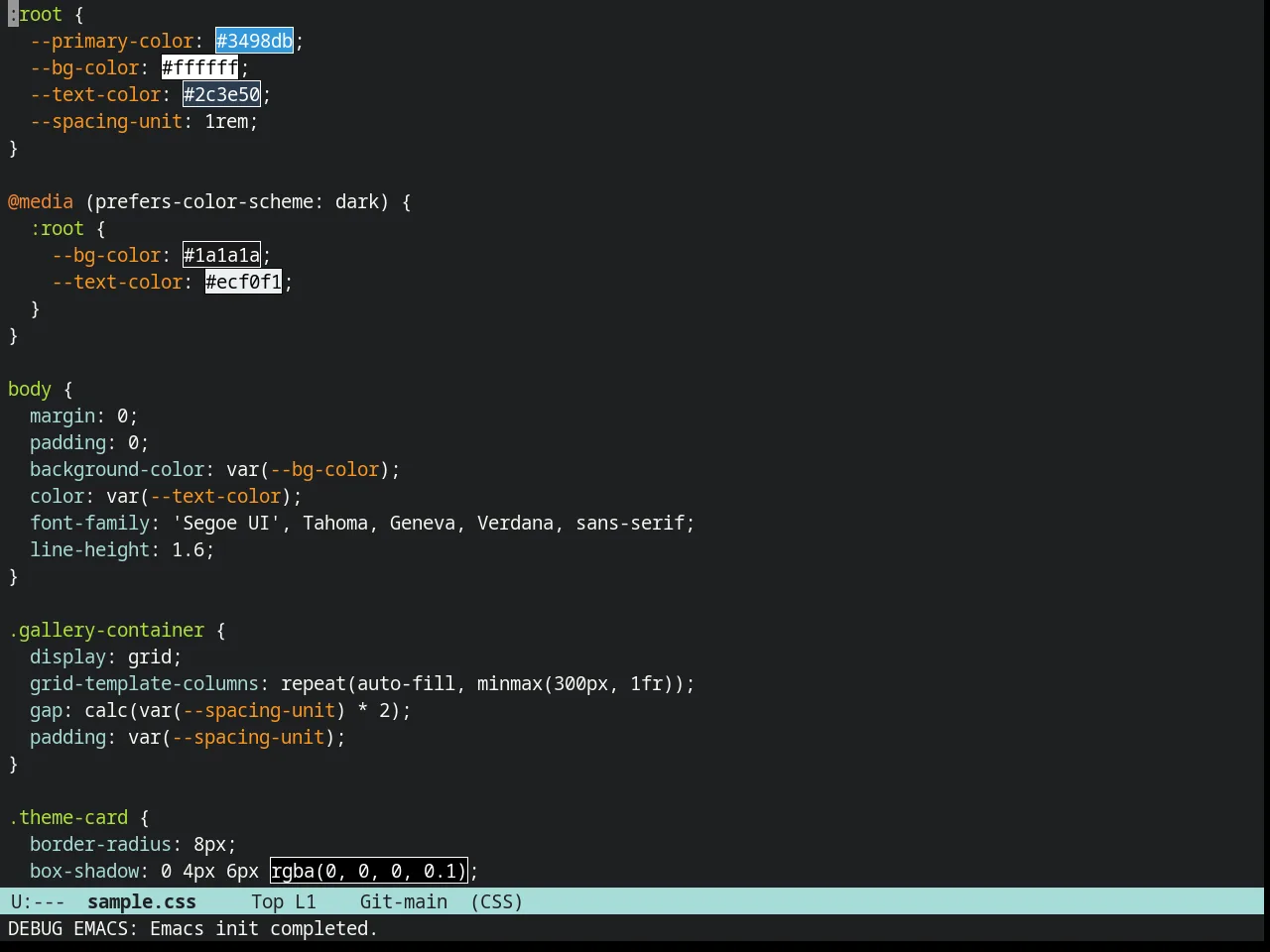 Hickey Theme in css-mode