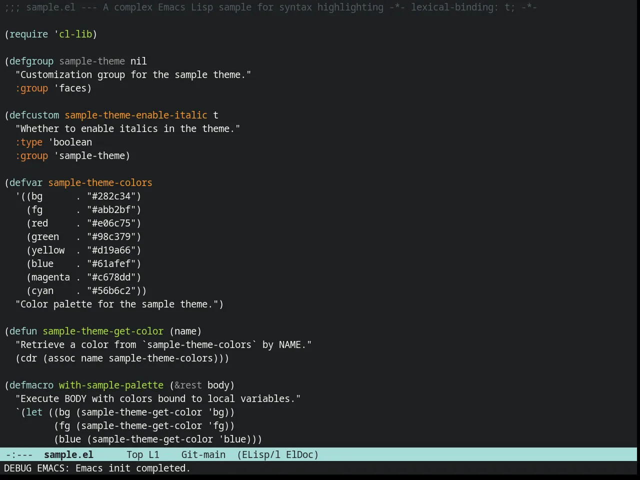 Hickey Theme in emacs-lisp-mode