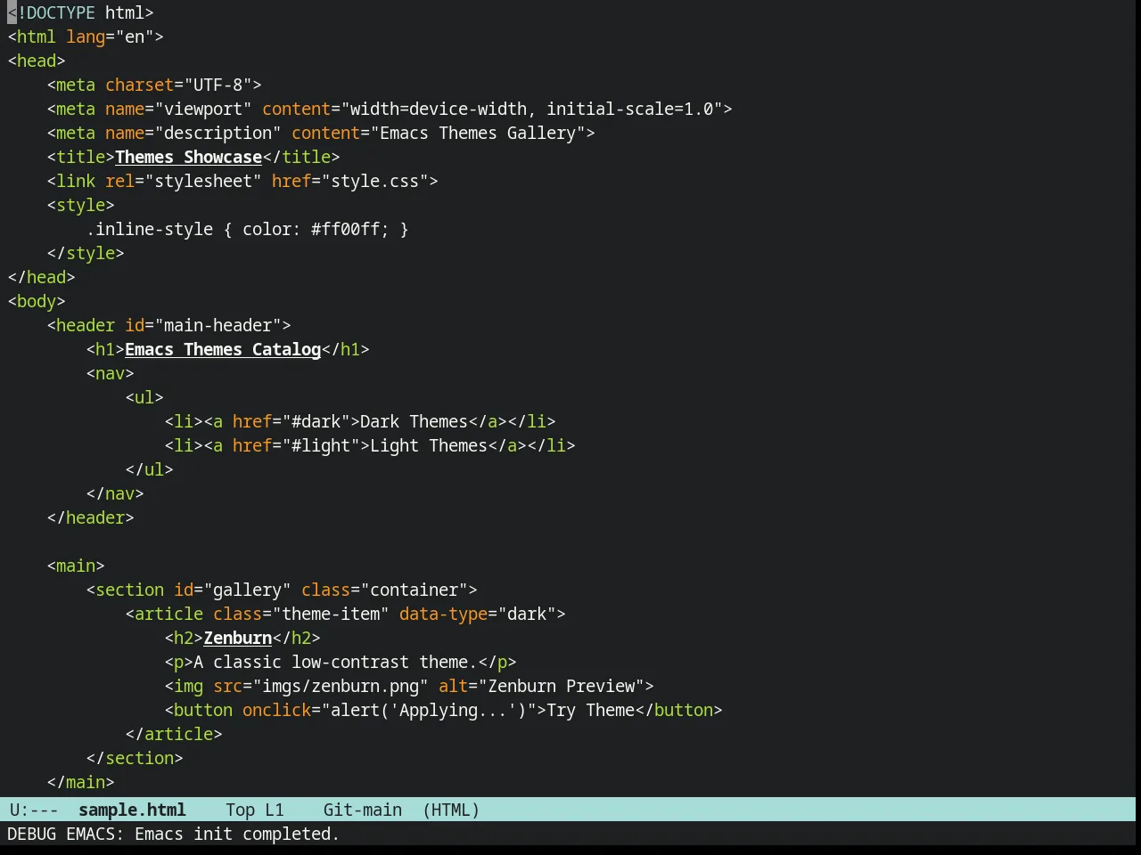 Hickey Theme in html-mode