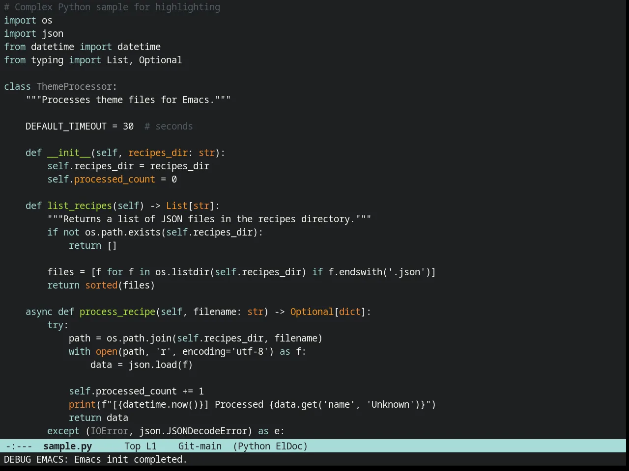 Hickey Theme in python-mode