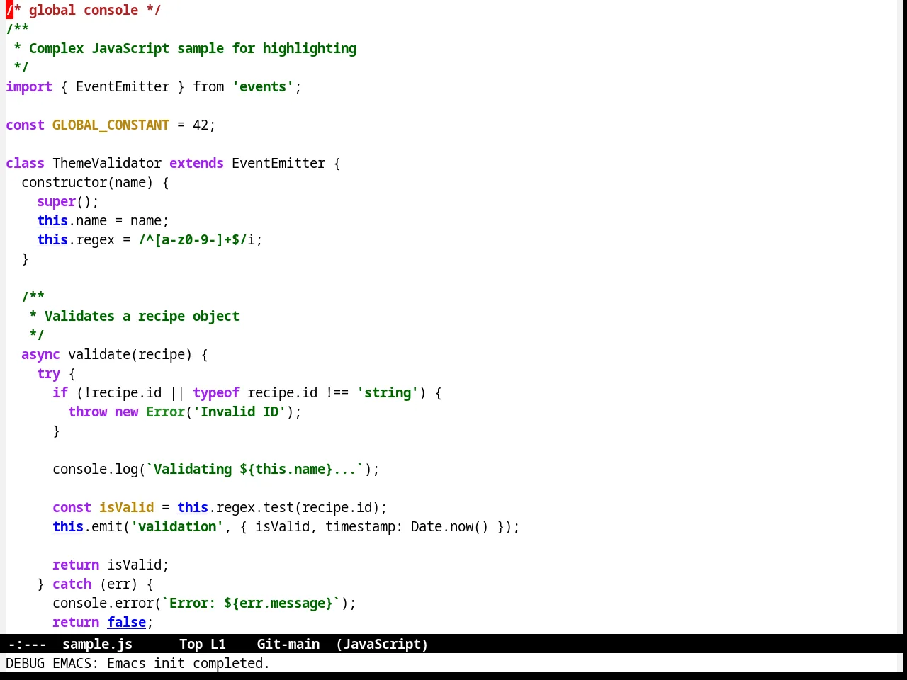 High Contrast Theme in javascript-mode