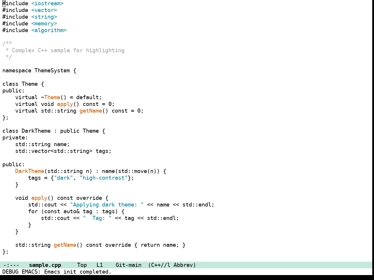 Hima Theme in c++-mode