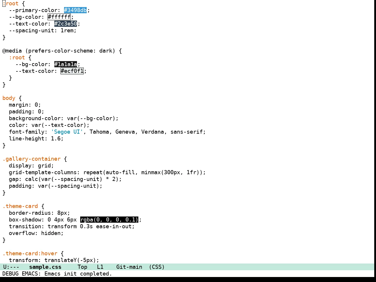 Hima Theme in css-mode
