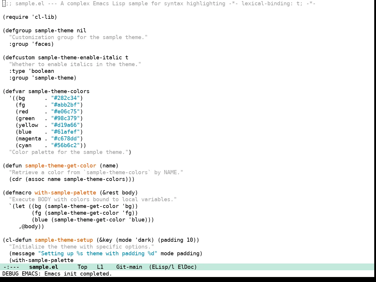 Hima Theme in emacs-lisp-mode