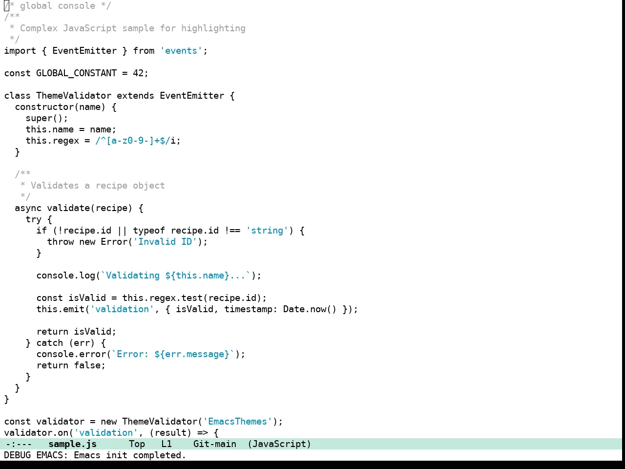 Hima Theme in javascript-mode