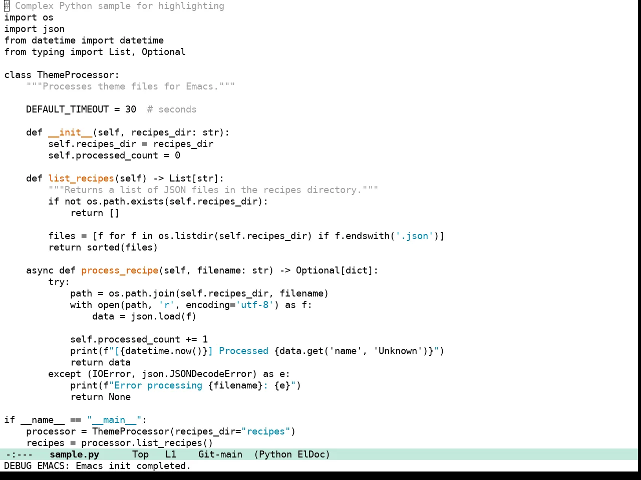 Hima Theme in python-mode