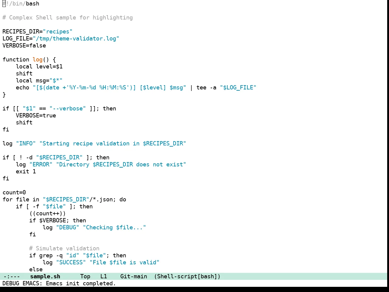 Hima Theme in sh-mode