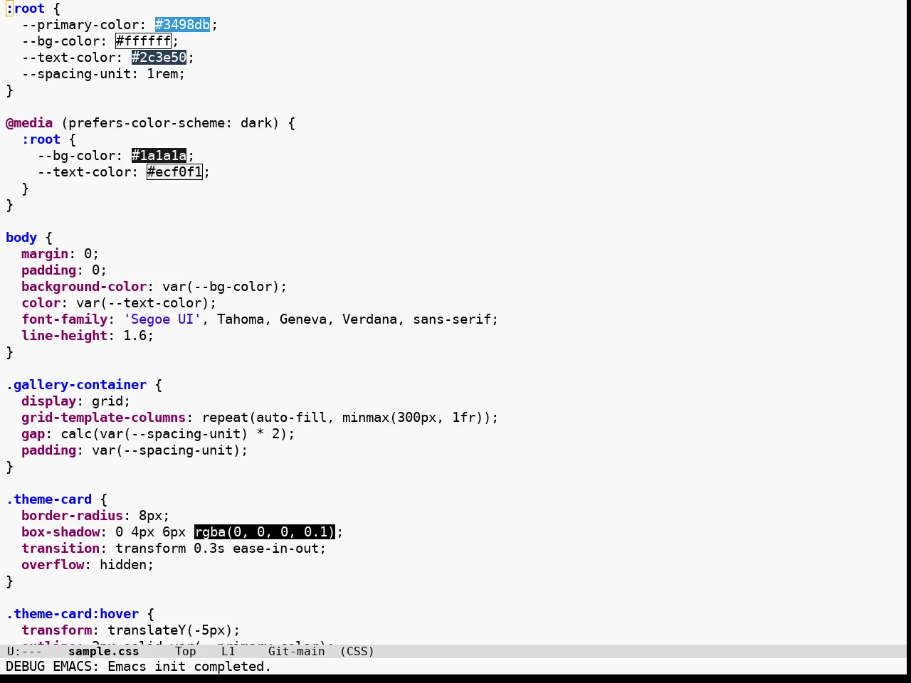 Hippo Themes Light Theme in css-mode
