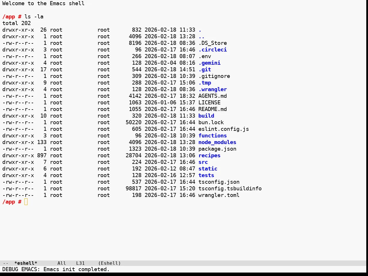 Hippo Themes Light Theme in eshell