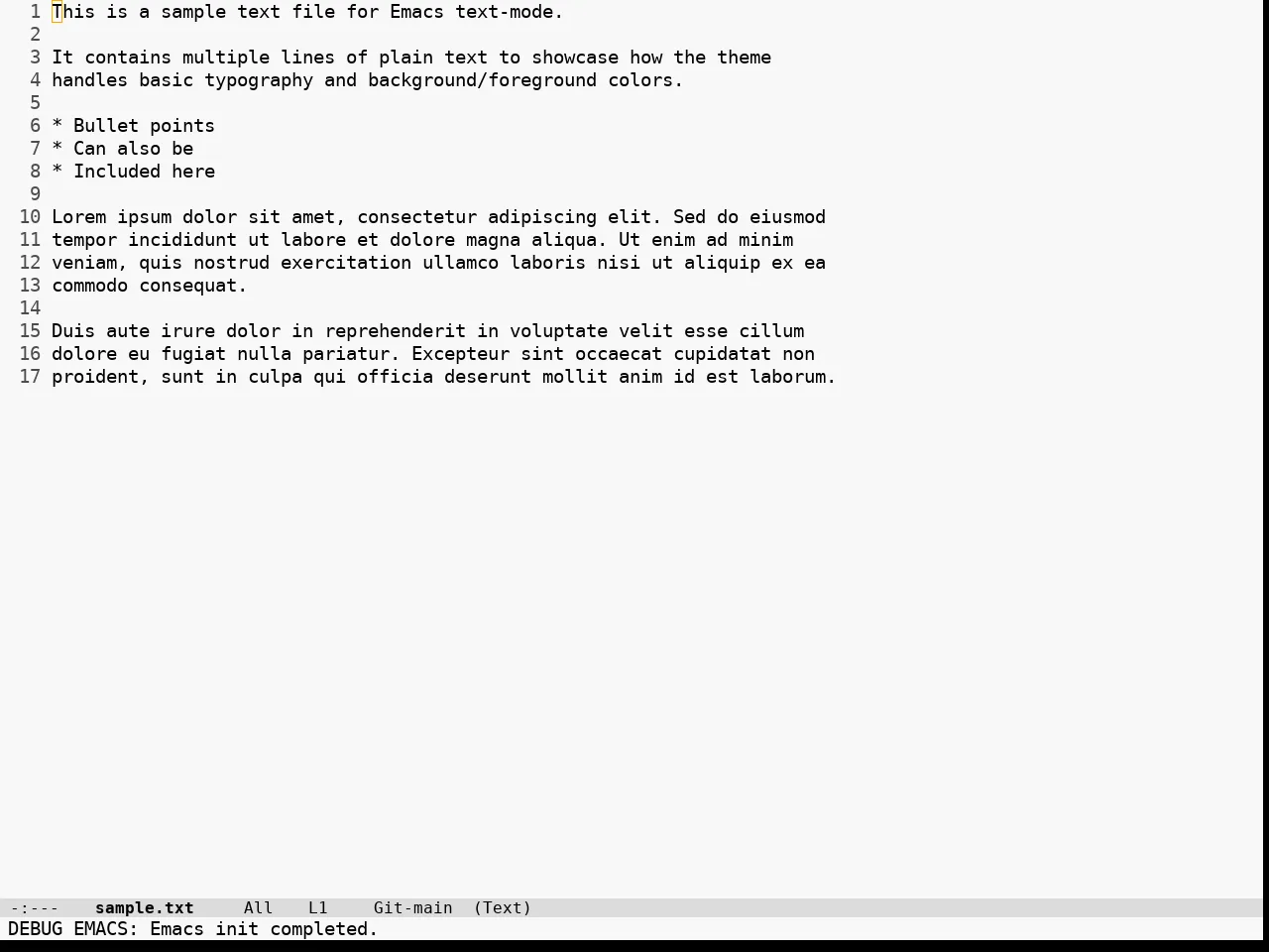 Hippo Themes Light Theme in text-mode