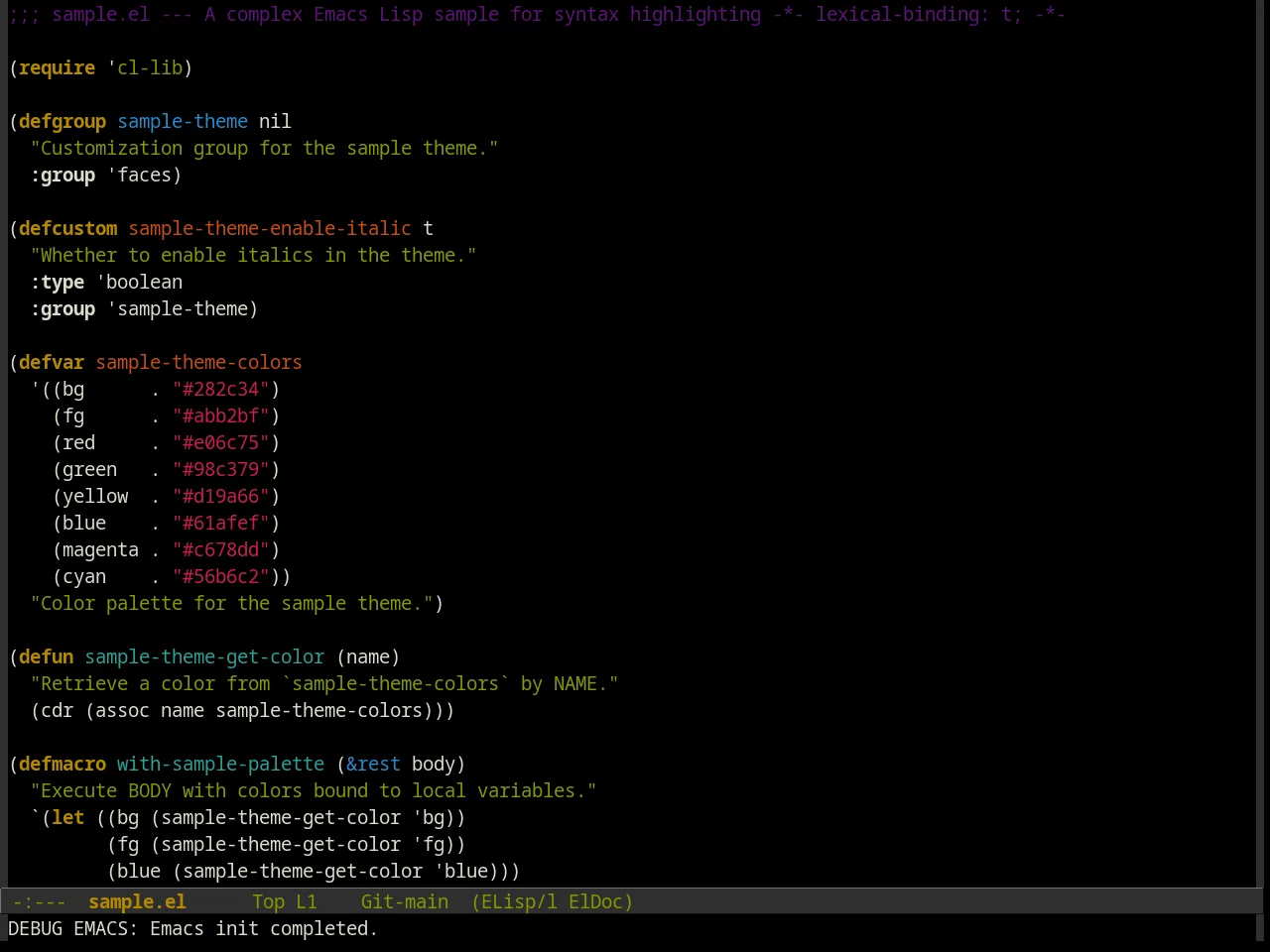 Hipster Theme in emacs-lisp-mode