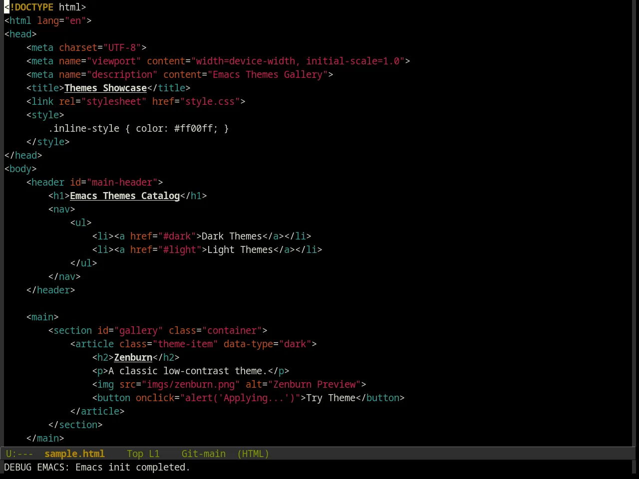 Hipster Theme in html-mode