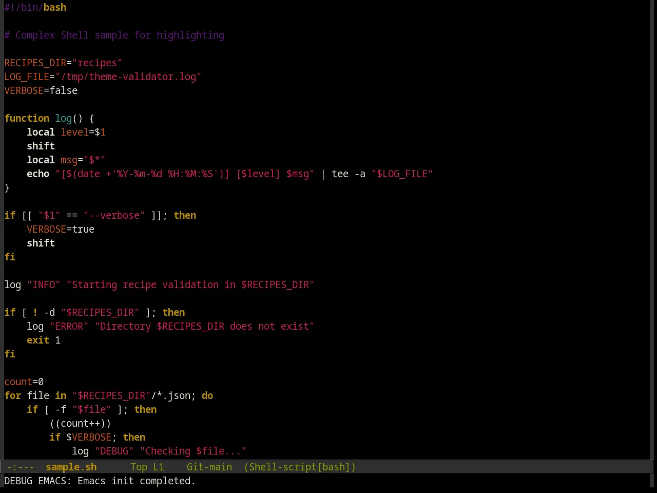 Hipster Theme in sh-mode