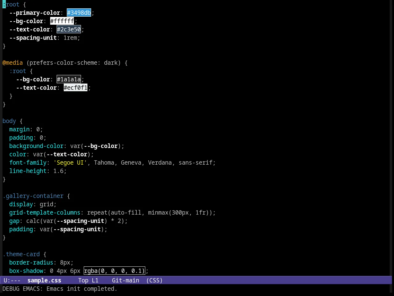 Hober Theme in css-mode