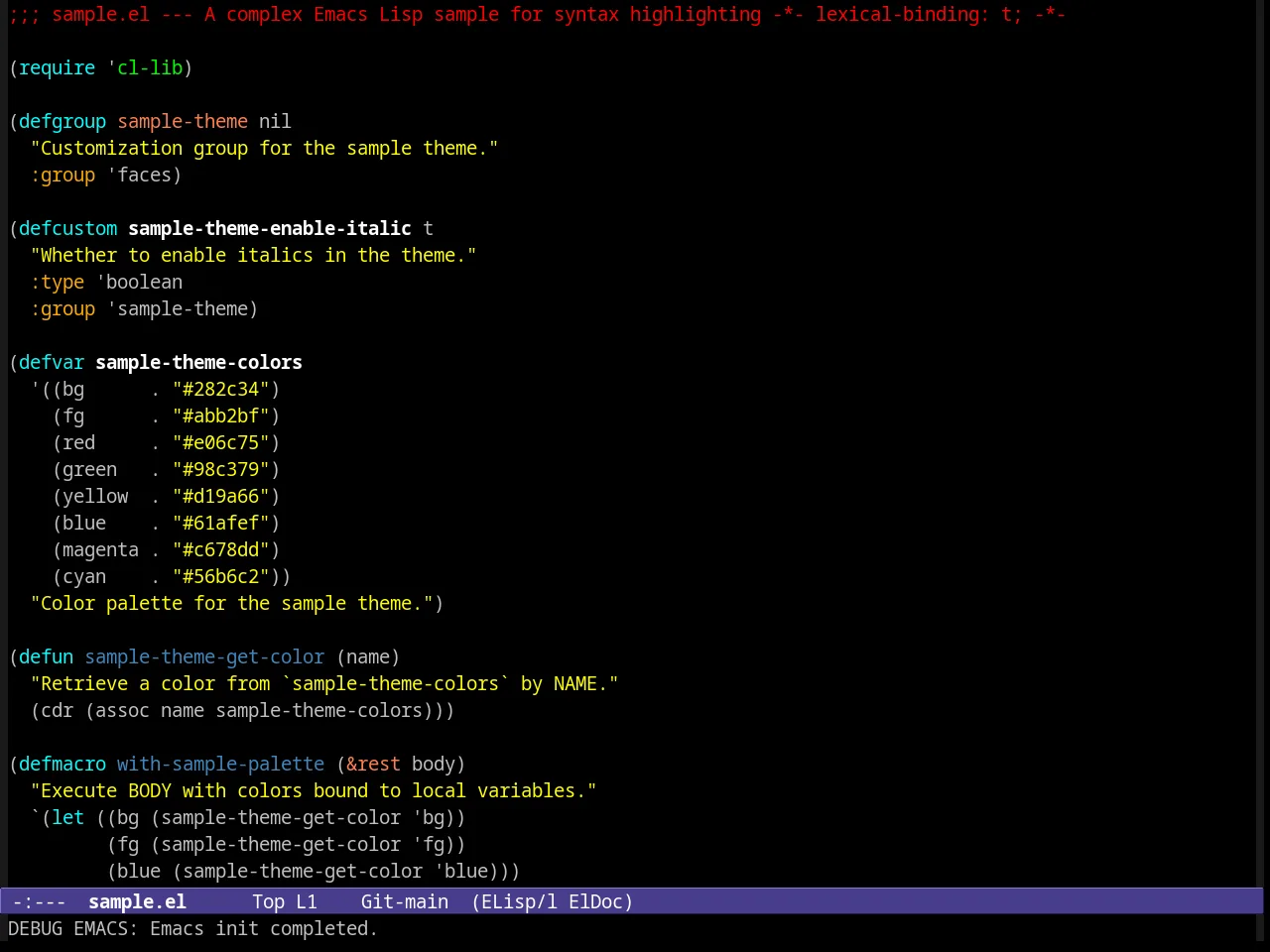 Hober Theme in emacs-lisp-mode