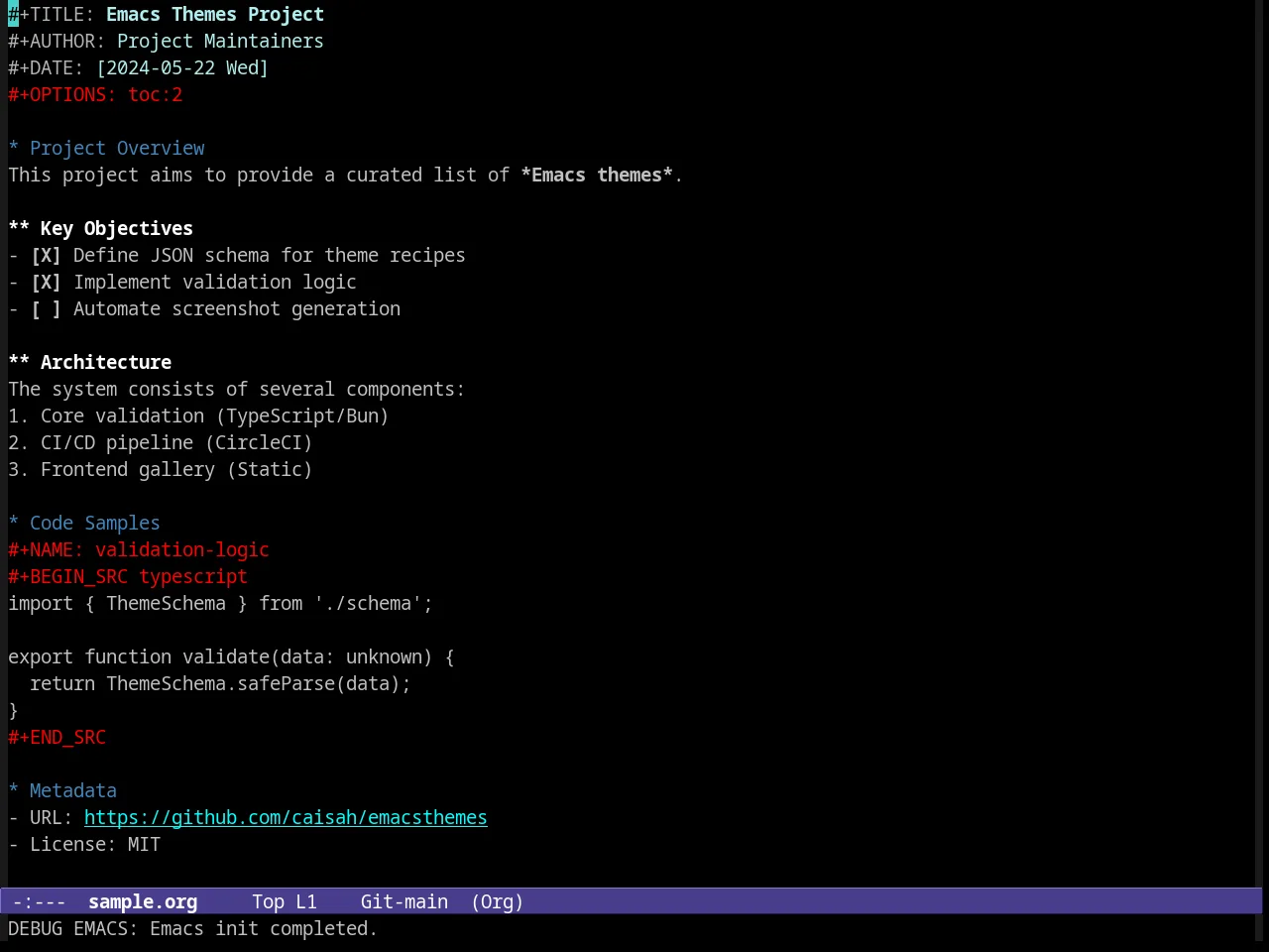 Hober Theme in org-mode