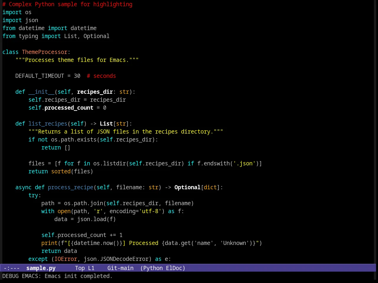 Hober Theme in python-mode