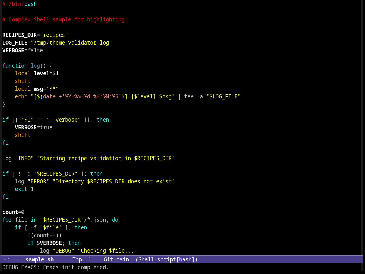 Hober Theme in sh-mode