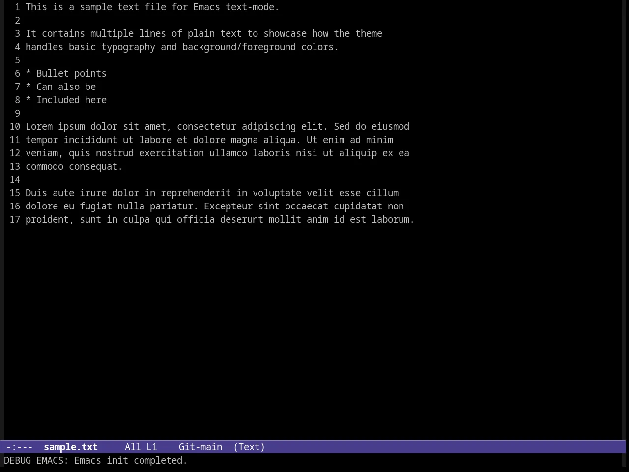 Hober Theme in text-mode