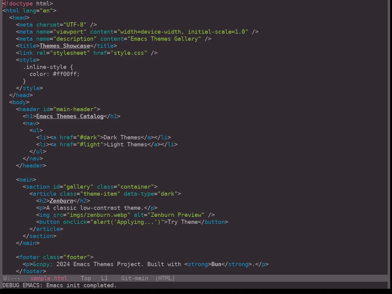 Hopscotch Theme in html-mode