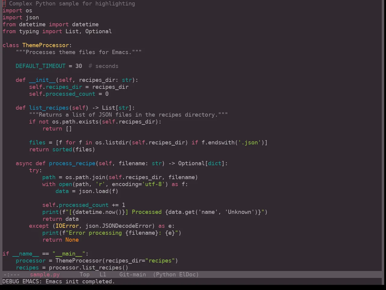 Hopscotch Theme in python-mode