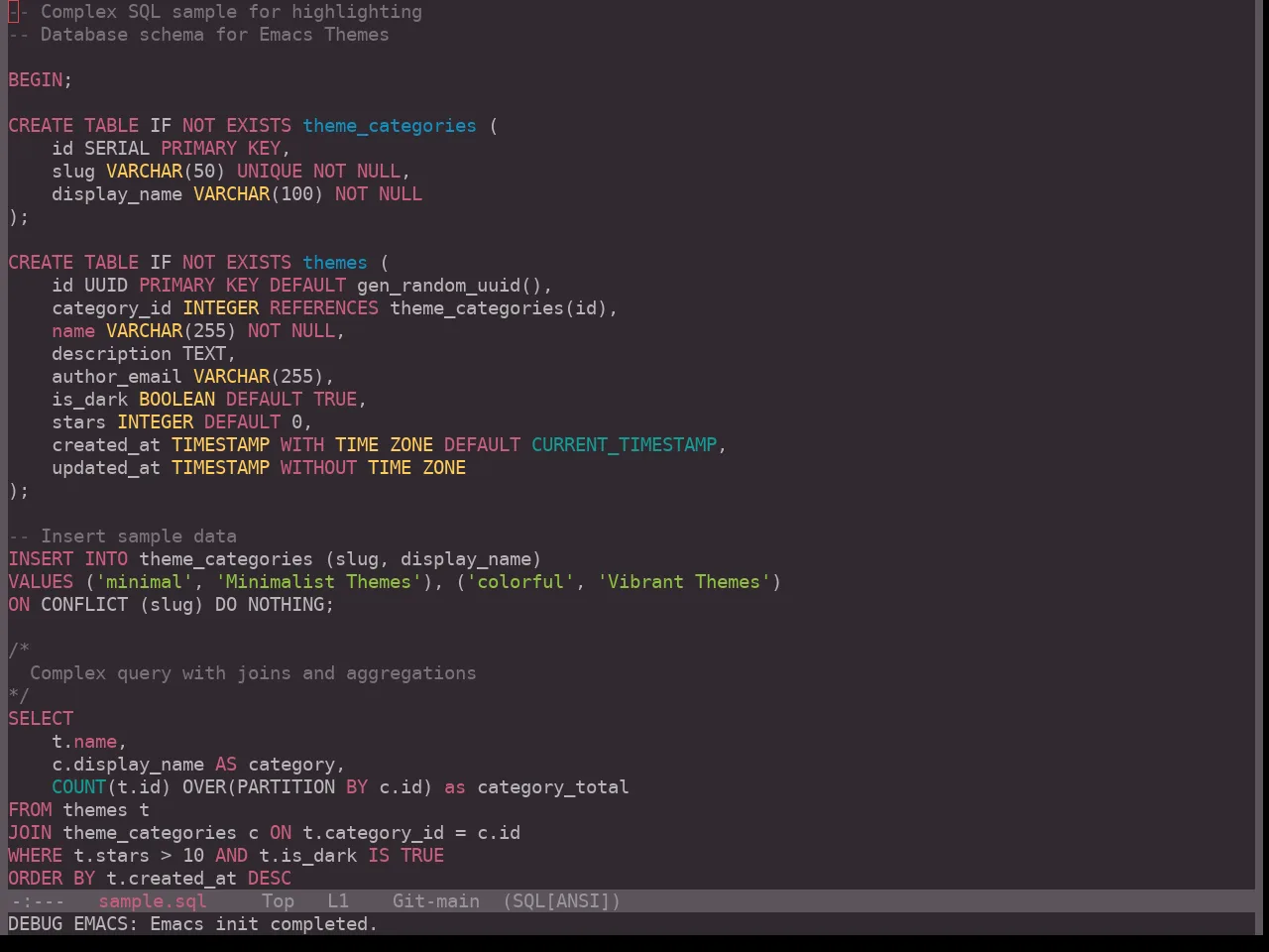 Hopscotch Theme in sql-mode