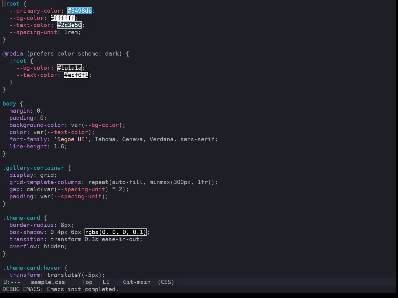 Horizon Theme in css-mode