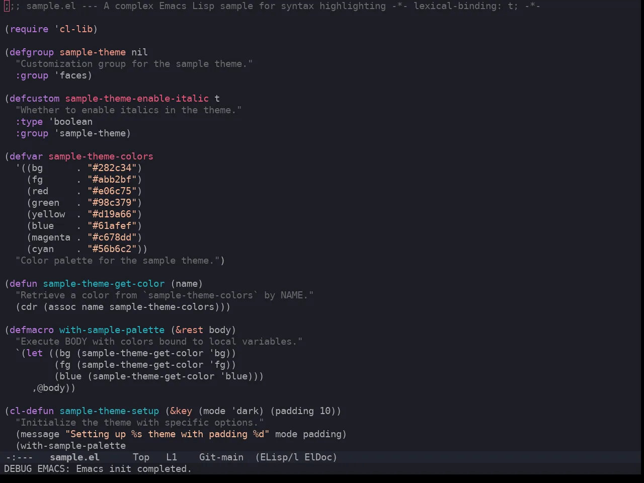 Horizon Theme in emacs-lisp-mode