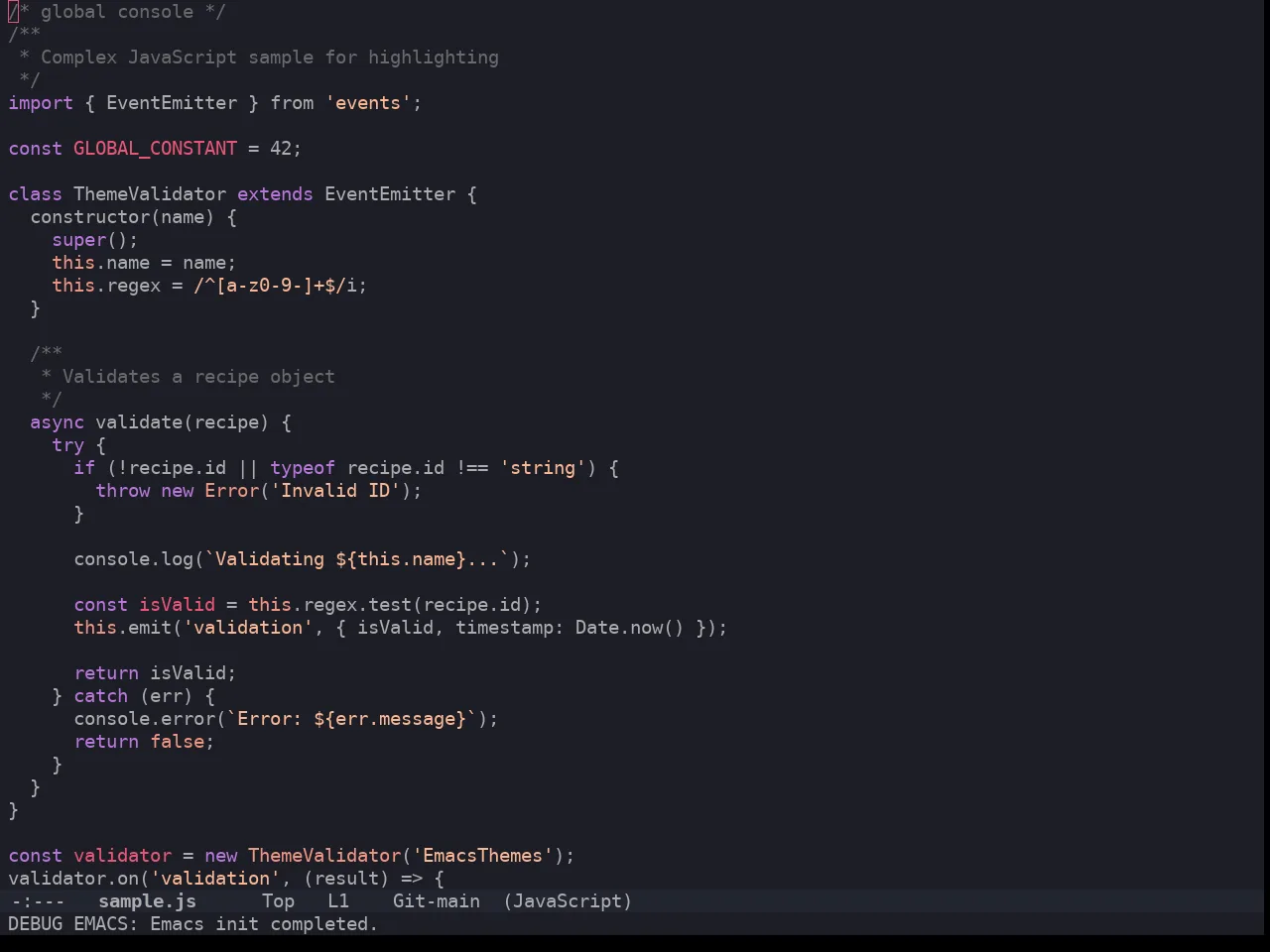 Horizon Theme in javascript-mode